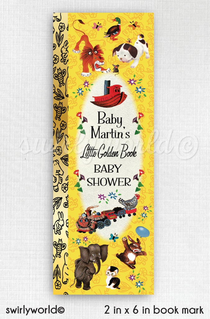 golden book style bookmark