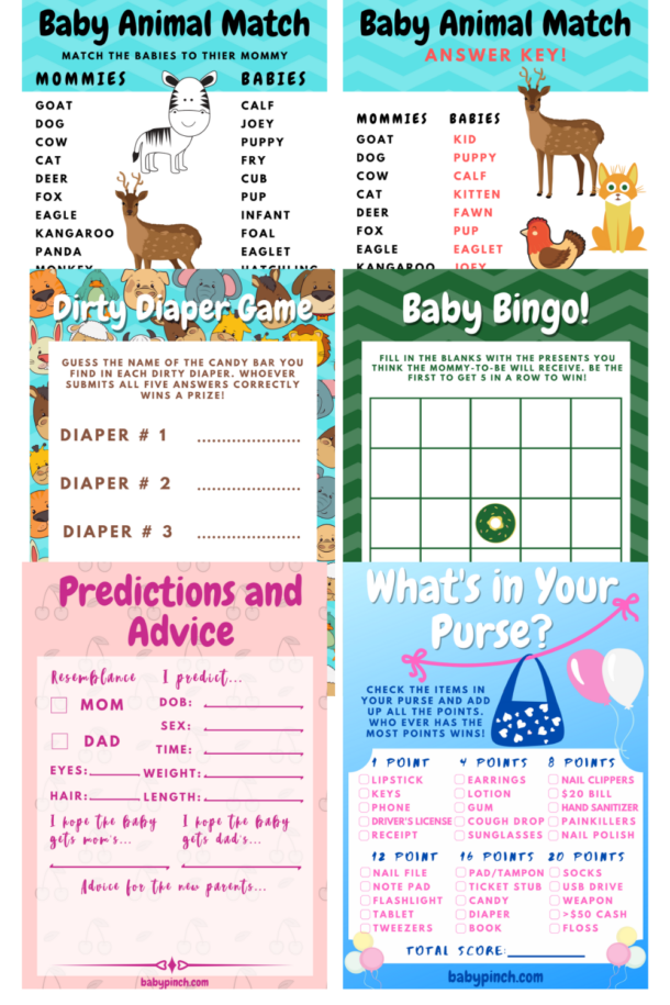 Printable baby shower games & virtual baby shower ideas