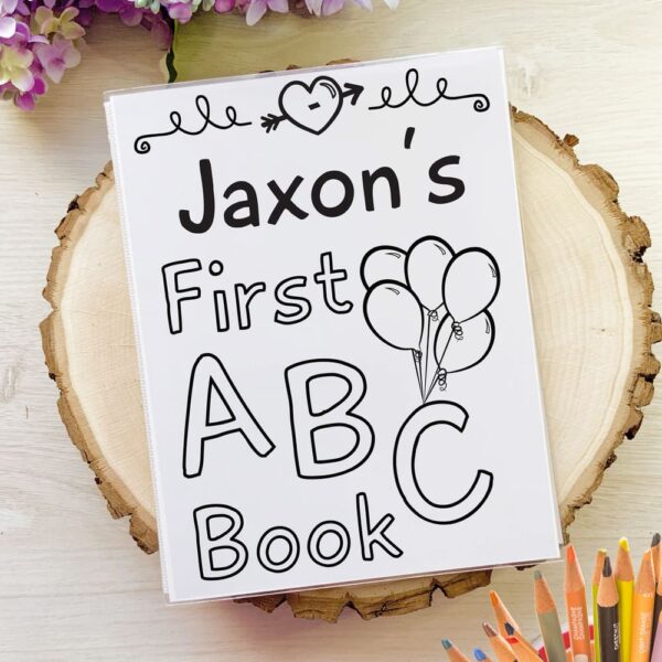 baby shower guest book alternative - coloring baby's first ABCs