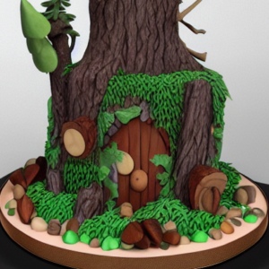 woodland baby shower cake