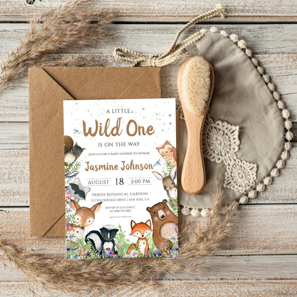 Wild one store baby shower invitations